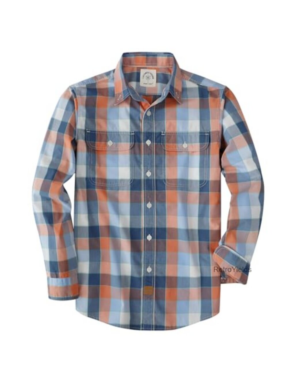 Mens Long Sleeve Button Down Shirt Plaid Western Casual Regular Fit